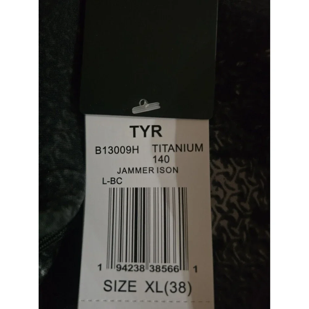 TYR Durafast Elite Etch Titanium/black Men's Swim Jammer Size 38 New